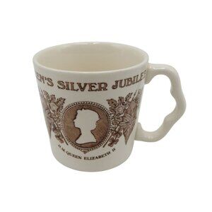 Masons Commemorative Royal Silver Jubilee Mug Queen Elizabeth II and Prince Phil